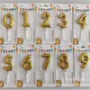 Velas Numéricas Doradas con Forma de Globo Transfronterizas para Fiestas de Cumpleaños Románticas Infantiles y Decoraciones de Postres