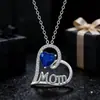 Collar Transfronterizo Mamá Día de la Madre Colgante Joyería Collar Lujo Ligero Accesorios de Nicho para Mujer Collar de Corazón de Gama Alta