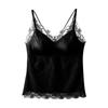 Veludo Engrossado, Lingerie de Cetim Quente e Sexy, Camisola Feminina Respirável com Bojos e Costas em Renda