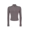 Chamarra Deportiva Lulu para Mujer Otoño e Invierno Cremallera Cuello Alto Ajustada Deportiva para Exteriores Manga Larga Chaqueta Corta de Yoga Canalé