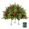 Árvore de Natal de 60CM/23.6 polegadas, árvore de jardim externa montada no chão, LED, material retardador de chamas de PVC, atacado transfronteiriço