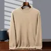 Suéter 100% caxemira pura para homens, camada única, gola redonda, novo suéter de malha grossa outono e inverno 2026, camiseta de base