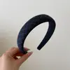 Diadema Retro a Cuadros Azules con Esponja Texturizada, Pinza para el Cabello de Media Altura Versátil y Elegante, Nuevo Accesorio para el Cabello