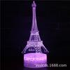 Série de iluminação para fornecimento transfronteiriço Pirâmide 3D luz noturna colorida controle remoto plug-in LED toque luminária de mesa luminária de presente