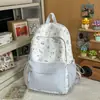 Mochila para Secundaria y Preparatoria, Estilo Coreano, Ligera, Fresca y Sencilla, Gran Capacidad, Estampado de Niña Linda, Estilo Académico, Mochila de Doble Hombro