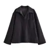Comércio Exterior Transfronteiriço Roupas Femininas Outono 2025 Estilo Europeu e Americano Conjunto de Blusa com Lapela + Calça Casual de Pernas Largas para Mulheres M225348/9