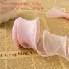 Stock Listo del Fabricante 4cm 10 Yardas Borde Liso Cola de Pez Ondulada Cinta de Hilo para Ramo de Flores Embalaje Cinta para Borde de Pastel Hecho a Mano DIY