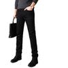 Jeans Hong Kong con Forro de Polar Negro para Hombre, Estilo Primavera y Otoño, Pantalones Largos Elásticos de Corte Recto Ajustados para Hombre, Versátiles Pantalones Largos de Negocios Casual