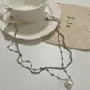 Collar Apilado de Doble Capa con Perlas y Pedrería Super Brillantes, Simple, Cadena para Clavícula de Moda, Estilo Dama Elegante y Suave, Lujo Ligero