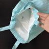 Estilo francês Fresh Mint Blue Canvas Bag Summer Milk Hoo Thin Cotton Shoulder Bag All-match Travel Photo