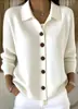 2025 Suéter Cardigan Chaqueta de Punto con Cuello Chal Transfronterizo Europeo y Americano Otoño e Invierno Nuevo Color Puro Casual Moda Ropa para Mujer