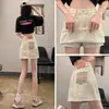 Falda de Mezclilla para Mujer Primavera Nueva Cintura Alta Adelgazante Falda Línea A Casual Versátil Forro Antideslizante Falda de Cadera