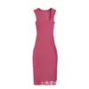 Vestido bodycon de tubo ajustado que revela el busto con amarre para mujer, nuevo estilo de verano 2025, estilo chica picante, color sólido, sin hombros, vestido interior