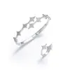 Pulsera de Estrella de Seis Puntas Transfronteriza Amazon Pulsera de Lujo Ligero de Gama Alta para Mujer Conjunto de Anillo de Pulsera Versátil de Nicho Joyería