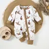 Roupas de Bebê com Estampa de Pássaros Pastorais, Macacão de Manga Longa Amigo da Pele e Respirável para Recém-Nascidos, Adequado para Uso ao Ar Livre