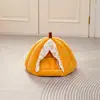 Direto do fabricante: Ninho de gato e pet, estilo abóbora, semi-fechado, espessado e quente, almofada de ninho para cachorro removível e lavável, disponível para atacado