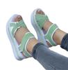 2023 nuevas sandalias de comercio exterior europeas y americanas de talla grande con suela gruesa para mujer suministro transfronterizo planas velcro sandalias de playa para mujer