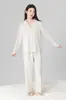 [Algodón Roumo] Pijamas de Sensación Fresca para Mujer, Pijamas Suaves y Transpirables de Manga Larga para Hombre, Ropa de Casa Pijamas para Mujer para Primavera y Verano