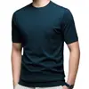 Nuevas camisetas de cuello redondo para hombre, disponibles en múltiples colores para primavera y verano, estilo básico, adecuadas para uso casual y para ir al trabajo, color liso, manga corta y disponibles para pedidos mixtos