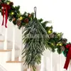 Temu Transfronterizo Goma Blanda Pino Colgante de Pared Planta Verde Decoración de Puerta Hogar Decoración Navideña Festiva Flores Artificiales Decoración del Hogar