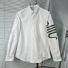 Tb Ventas Directas de Fábrica Versión Alta Primavera y Otoño 25 Nuevo Camisa Chaqueta de Hombre de Manga Larga con Cuatro Barras Bordadas en Forma de Serpiente y Cuello de Punta