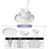 Estilo Leve de Luxo Hill's Louça de Imitação de Porcelana Retrô Conjunto Comercial de Tigela, Prato e Colher Conjunto de Quatro Peças para Louça de Hotel e Restaurante