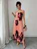 Vestido Largo Holgado Estampado con Tirantes Ajustables para Mujer, Venta Caliente Europea y Americana 2026