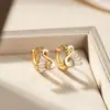 Moda Europea y Americana Más Vendidos Pendientes de Cisne de Circonio Completo de Gama Alta Clásicos Súper Brillantes Versátiles Pendientes de Temperamento a la Moda