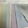 Rt220G Tecido Listrado Juvenil Camisa Listrada Reta Tecido Calça Esportiva de Manga Curta Feminina Vestido Casual Primavera e Verão