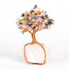 Asiento de Cristal Blanco Seda Enredada Árbol de Cristal Adornos Manualidades Amatista Árbol Creativo Decoración de Árbol de Cristal para Escritorio de Casa y Oficina