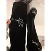 Jeans de microcampana estampados ChaoLi Youhuo para mujer, pantalones Y2K de cintura alta para adelgazar de otoño, ropa de subcultura talla grande