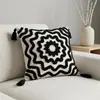 Funda de Cojín Bordada con Patrón Geométrico Estilo Minimalista Moderno de Lujo Ligero de Gama Alta para Decoración de Sofá de Sala de Estar y Dormitorio