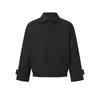 Jaqueta corta-vento de cor sólida com bolso grande para trabalho para homens, moda versátil casual de alta rua para primavera e outono, casaco de gola reversa com corte solto