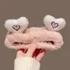 Faixa de cabeça fofa de pelúcia para lavar o rosto, faixa de cabelo feminina para lavar e aplicar máscaras faciais, acessório de cabelo, elástico de cabelo, presilha de cabelo