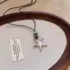 Collar Colgante Estrella Geométrica Estilo Ins Coreano Nuevo para Mujer Ligero Lujo Sentido de Alta Gama Cadena para Clavícula Cadena para Suéter de Viaje para Mujer