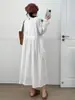 Coleção Primavera 2026: Vestido Longo de Manga Longa com Renda de Estilo Artístico, Vestido Longo de Estilo Japonês Atacado