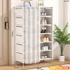 Zapatero estante de almacenamiento multicapa para el hogar simple entrada interior dormitorio espacio de alquiler ahorro de espacio apartamento pequeño zapatero