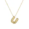 Colar de Letras Bolha Brilhante Mais Vendido Transfronteiriço para Mulheres Design de Nicho Ins Ouro 18K Cobre Não Desbota Colar Atacado