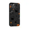 Comercio Exterior E-Commerce Suministro Dibujo Animado Gato Negro Halloween Funda para Teléfono 18Pro Caramelo Calabaza Impresión Completa Mate Suave