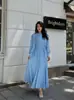 En Stock Transfronterizo Amazon Comercio Exterior Europeo y Americano Nuevo Estilo Francés Elegante Plisado Dobladillo Amplio Vestido de Gasa