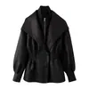 Venta Caliente Transfronteriza AliExpress Nuevo Llegado Primavera 2026 Chaqueta Abrigo de Cuero con Solapa de Temperamento Moda Europea y Americana Cintura ceñida