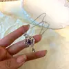 Sonhadora [Frasco de Perfume] Colar com Pingente de Frasco de Perfume Roxo para Mulheres 2025 Novo Corrente de Clavícula Socialite de Luxo Leve