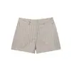 2025 Novo Blazer Listrado de Terno Slim Feminino + Conjunto de Mini Shorts com Alça Y13-21015