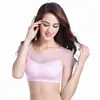 Ropa interior para mujer Talla grande Sin aros Fruncido en la espalda Encaje Bra para mediana edad y personas mayores Chaleco deportivo Top sin tirantes