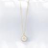 Collar con colgante redondo irregular de plata esterlina s925 con circonita y esmalte al óleo, diseño de nicho femenino, simple y versátil, cadena para clavícula