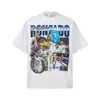 Camiseta Pura de Algodón Nueva para Hombre 2026 Transfronteriza Cristiano Ronaldo, Estilo Retro Americano, Cuello Redondo, Hombro Caído, Peso Pesado, Corte Holgado, Versátil Camiseta de Manga Corta para Hombre