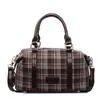Bolso de Mano de Lana a Cuadros de Alta Gama 2025 Nuevo Moda Otoño e Invierno Súper Popular Bolso Boston Cruzado al Hombro