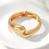 Joyería Popular para Manos Europea y Americana Transfronteriza, Simple y Moderna, Única y Exagerada, Pulsera de Metal Hueca de Borde Ancho con Resorte