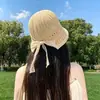 Sombrero de Paja Tejida para Mujer, Sombrero de Sol para Playa de Verano y Viajes, Sombrero de Pescador para Vacaciones, Sombrero de Sol Hueco Transpirable Fácil de Guardar