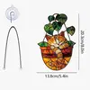 Venda Direta de Fábrica Transfronteiriça Novo 2D Planta Verde em Vaso Animal Pingente Acrílico Janela Varanda Decoração de Casa Placa Pendurada